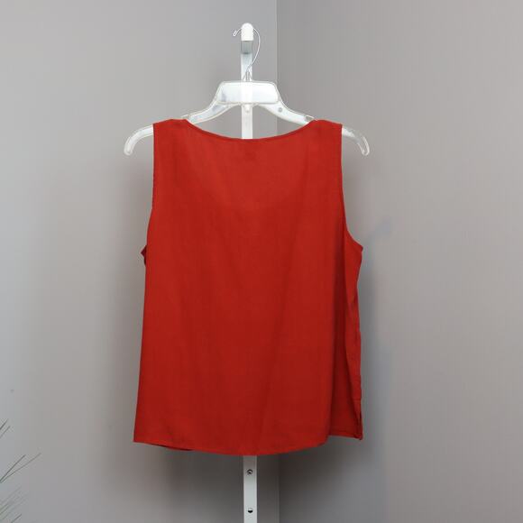Citron Santa Monica Brick Red 100% Silk Tank Top Blouse Size L - Picture 2 of 3